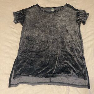 Green Tea Charcoal Gray Crushed Velvet Top